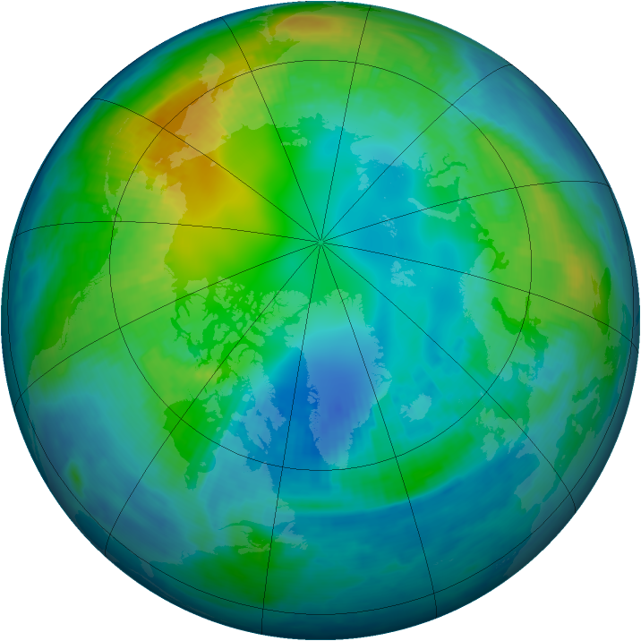 Arctic ozone map for 01 November 1998